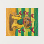 Hundchen "Kunst von Kindern" Wandteppich (Vorderseite (Horizontal))