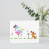 Hündchen-Sänger Postkarte (Stehend Vorderseite)