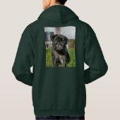 Hündchen-T - Shirt für Schwarzen Mops (Rückseite)