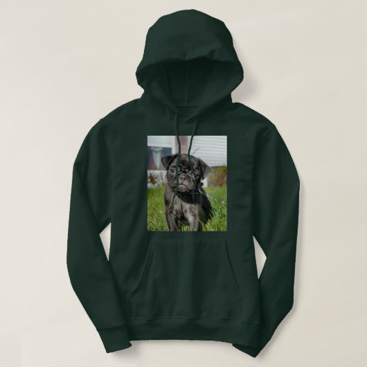 Hündchen-T - Shirt für Schwarzen Mops (Design vorne)