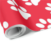 Hündchen-Tatzen-Muster Geschenkpapier (Rolleneckpunkt)