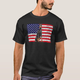 Hündchen Usa Hundebesitzer Usa Dobermann Usa Fl T-Shirt