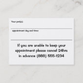 Hündchen-Wellness-Center-Geschäfts-und Terminkarte (Rückseite)