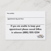 Hündchen-Wellness-Center-Geschäfts-und Terminkarte (Rückseite)