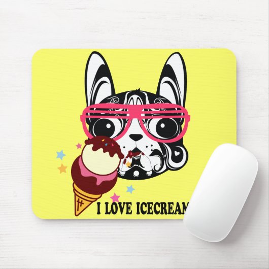 Hündchenhundeeiscreme sunglass mousepad (Mit Mouse)
