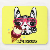Hündchenhundeeiscreme sunglass mousepad (Vorne)
