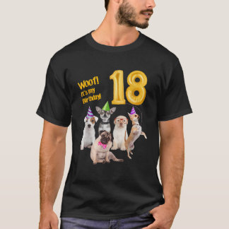 Hunde 18. Geburtstag Niedlicher lustiger Welpe T-Shirt