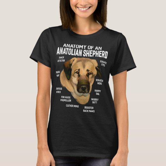 Hunde 365 Anatomie eines anatolischen Schäferhunde T-Shirt (Vorderseite)