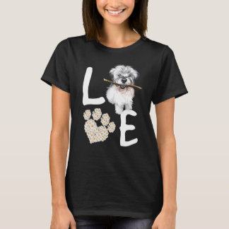 Hunde 365 Liebe Miniatur Schnauzer Dog Paw Pet Res T-Shirt