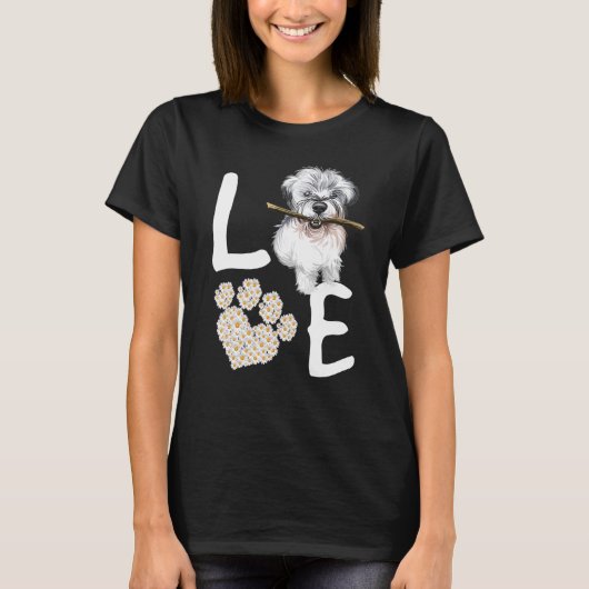 Hunde 365 Liebe Miniatur Schnauzer Dog Paw Pet Res T-Shirt (Vorderseite)