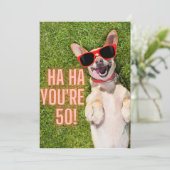 Hunde 50. Geburtstagskarte (Stehend Vorderseite)