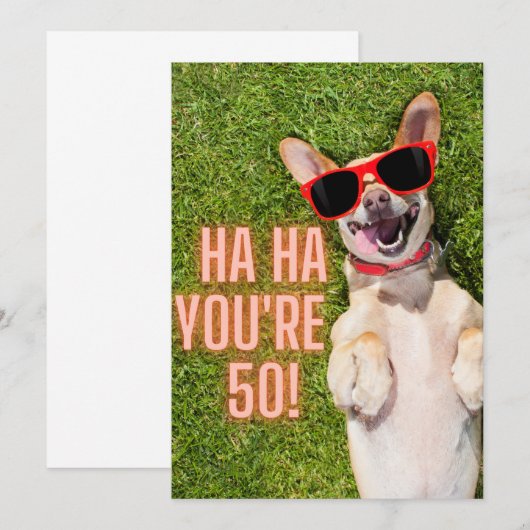 Hunde 50. Geburtstagskarte (Vorne/Hinten)
