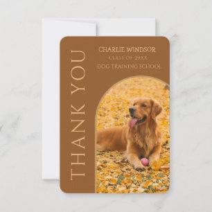 Hunde-Abschluss-Pet-Foto-Braun-Dankeskarte Dankeskarte