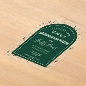 Hunde-Abschlussfeier-Ankündigung Deep Emerald Acryleinladungen (Ablage )