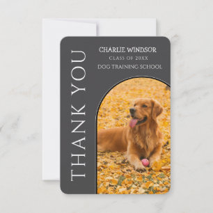 Hunde-Abschlussfoto Graue Dankeskarten für Haustie Dankeskarte