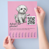 Hunde Adoptieren Flyer Vorlage Abreißbar  (Hand)