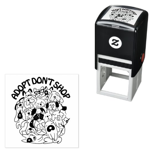 Hunde Adoption Retcue Self Inking Gummi Briefmarke Permastempel (Beispiel)