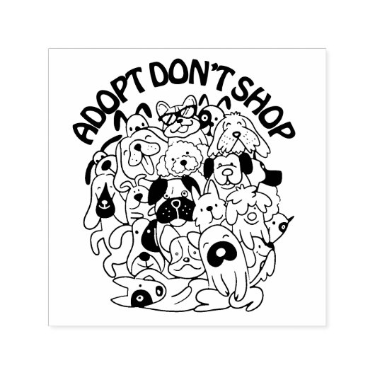 Hunde Adoption Retcue Self Inking Gummi Briefmarke Permastempel (Design)