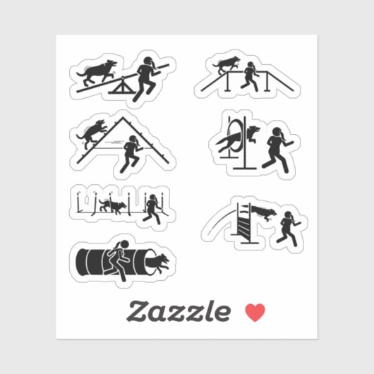 Hunde-Agility-Aufkleber Aufkleber (Blatt)