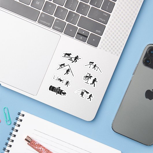Hunde-Agility-Aufkleber Aufkleber (Laptop mit iPhone)