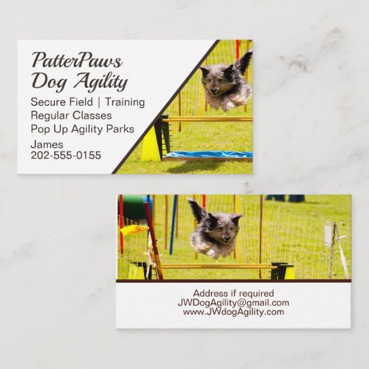Hunde-Agility Visitenkarte (Vorne/Hinten)