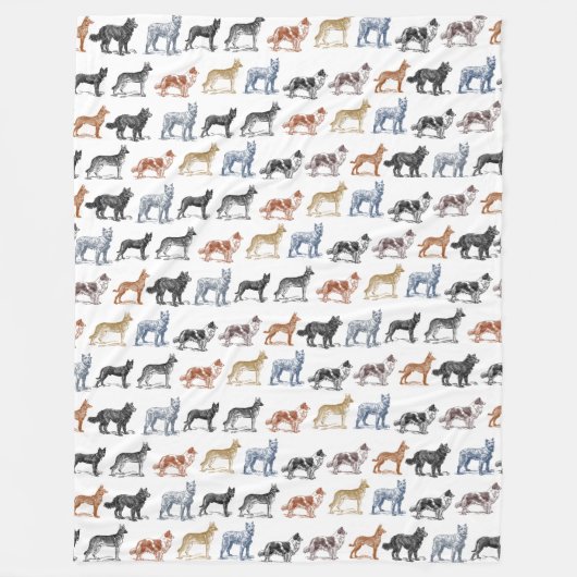 Hunde aller Arten Fleecedecke (Vorderseite)