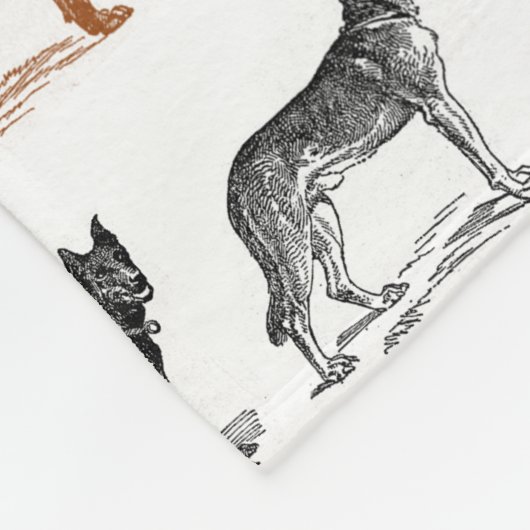 Hunde aller Arten Fleecedecke (Ecke)