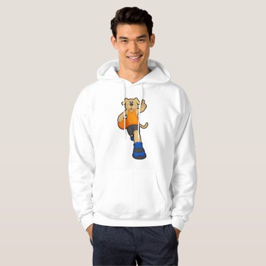 Hunde als Basketballspieler mit Basketball Hoodie (Vorne ganz)