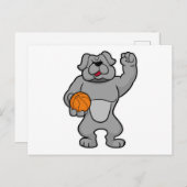 Hunde als Basketballspieler mit Basketball Postkarte (Vorne/Hinten)