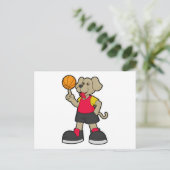 Hunde als Basketballspieler mit Basketball Postkarte (Stehend Vorderseite)