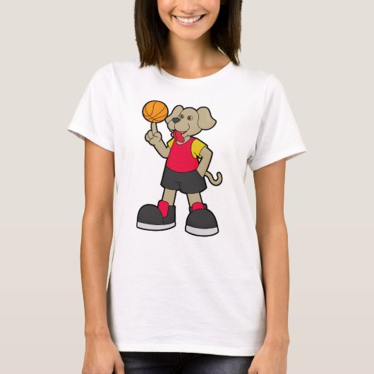 Hunde als Basketballspieler mit Basketball T-Shirt (Vorderseite)