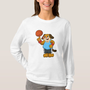 Hunde als Basketballspieler mit Basketball T-Shirt