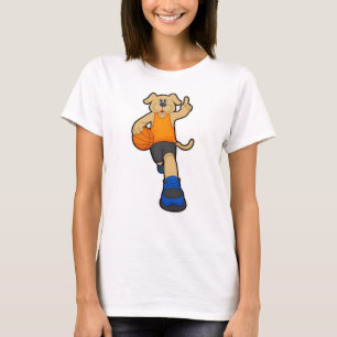 Hunde als Basketballspieler mit Basketball T-Shirt