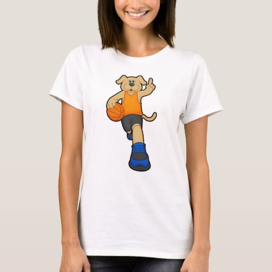 Hunde als Basketballspieler mit Basketball T-Shirt (Vorderseite)