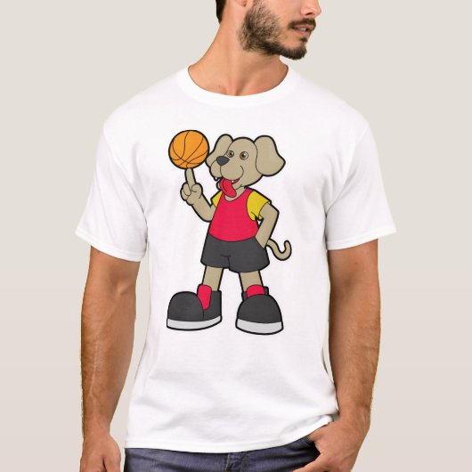 Hunde als Basketballspieler mit Basketball T-Shirt (Vorderseite)