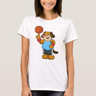 Hunde als Basketballspieler mit Basketball T-Shirt