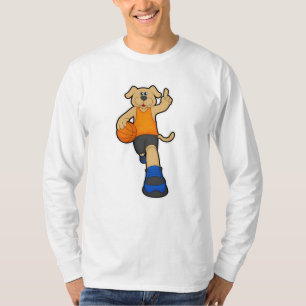 Hunde als Basketballspieler mit Basketball T-Shirt