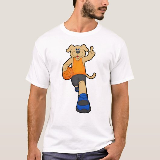 Hunde als Basketballspieler mit Basketball T-Shirt (Vorderseite)