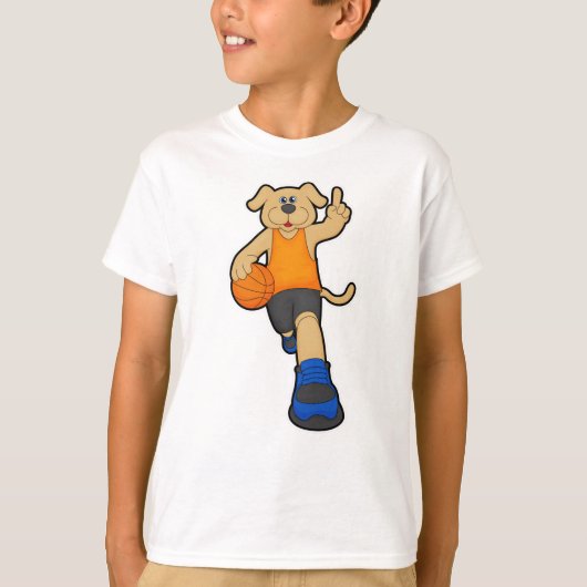 Hunde als Basketballspieler mit Basketball T-Shirt (Vorderseite)