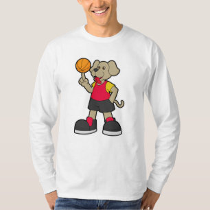Hunde als Basketballspieler mit Basketball T-Shirt