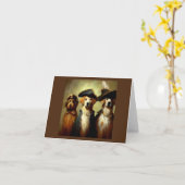 Hunde als drei Musketiere Karte (Gelbe Blume)