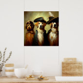 Hunde als drei Musketiere Poster (Küche)