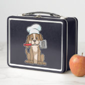Hunde als Koch mit Koch Hut & Spatula Metall Brotdose (Beispiel)