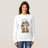 Hunde als Koch mit Koch Hut & Spatula Sweatshirt (Vorne ganz)
