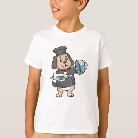 Hunde als Koch mit Platter & Knochen T-Shirt (Vorderseite)