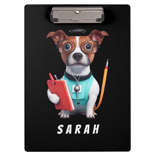 Hunde als Krankenschwester, Hunde tragen Krankensc Klemmbrett (Vorderseite)