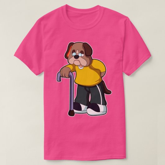 Hunde als Rentner mit Walhilfen T-Shirt (Design vorne)