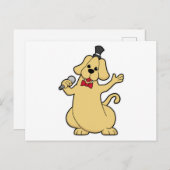 Hunde als Sänger mit Mikrofon Postkarte (Vorne/Hinten)