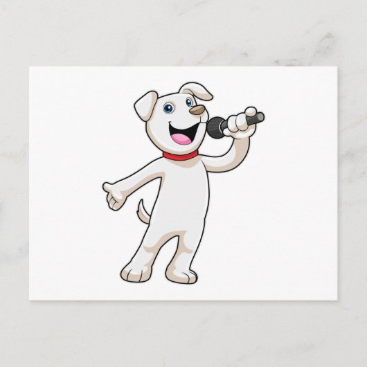 Hunde als Sänger mit Mikrofon Postkarte (Vorderseite)