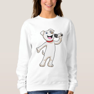 Hunde als Sänger mit Mikrofon Sweatshirt